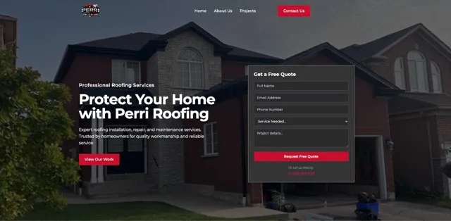 Perri Roofing website designed by TEMEL