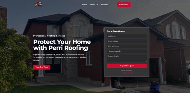 Perri Roofing website